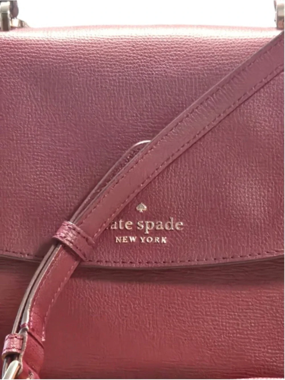 Kate Spade Burgundy Leather Satchel One Size